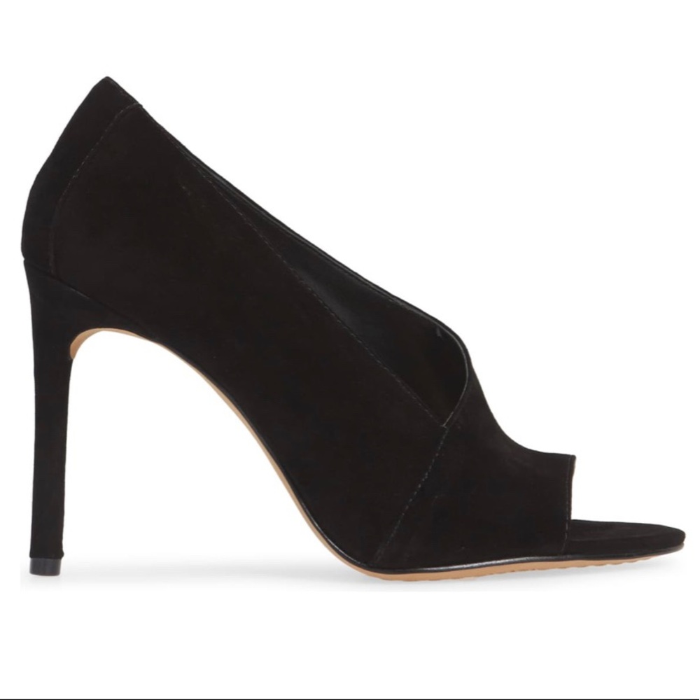 • Vince Camuto • Rallien Peep Toe Suede Heels